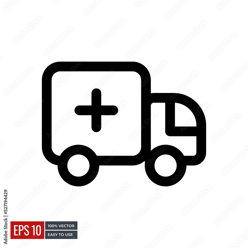 Ambulance medical icon vector. minimal line icons perfect for health web or app designs. Simple illustration. Ambulance medical icon vector. minimal line icons perfect for health web or app designs. Simple illustration.