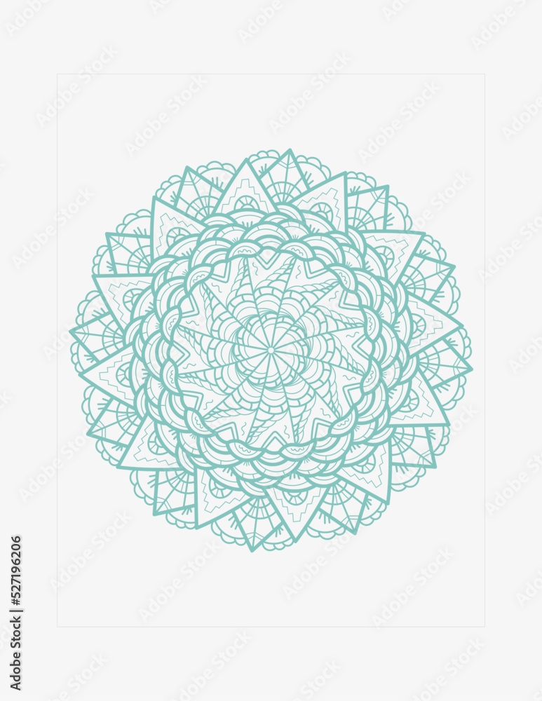 abstract floral ornament vector coloring page