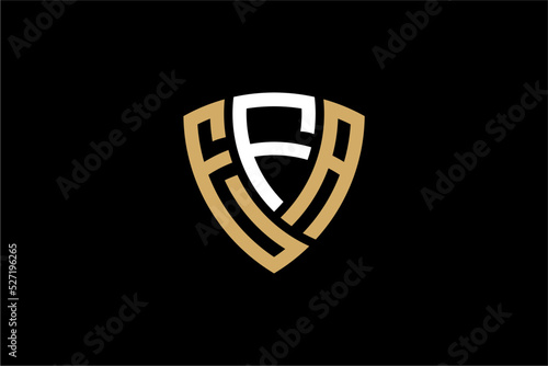 EFA creative letter shield logo design vector icon illustration