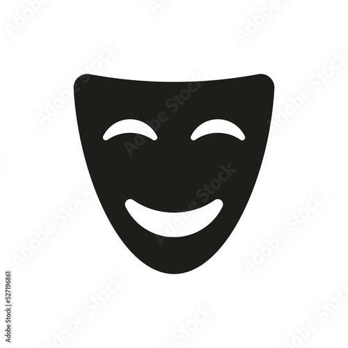 Comedy black vector icon on white background