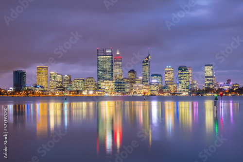 Perth downtown city skyline cityscape of Australia