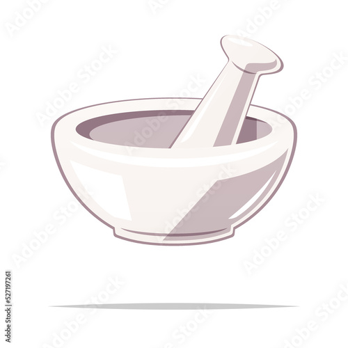 Mortar and pestle vector isolated illustration