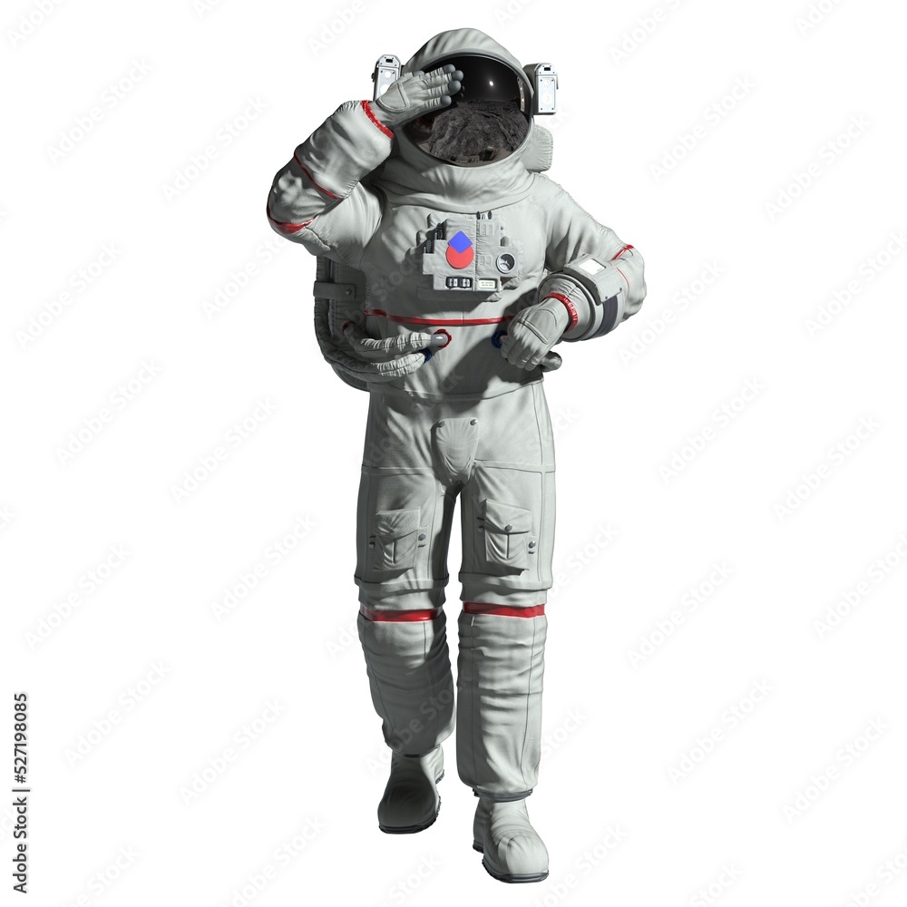 Astronaut 3d illustration isolated on white background