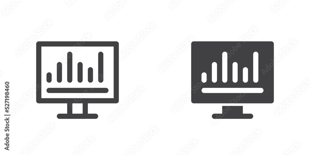 PC monitor diagram icon PC monitor diagram icon