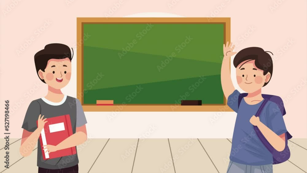 young students boys characters animation young students boys characters animation