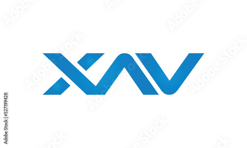 initial letters XAV linked monogram, creative modern lettermark logo design, connected letters typography logo icon vector illustration