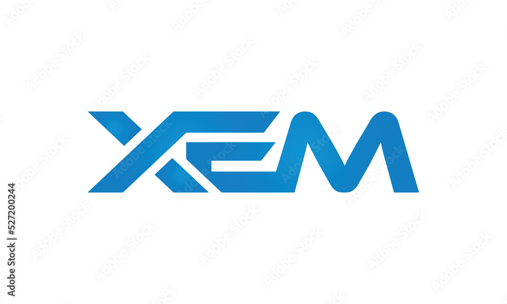 initial letters XEM linked monogram, creative modern lettermark logo design, connected letters typography logo icon vector illustration initial letters XEM linked monogram, creative modern lettermark logo design, connected letters typography logo icon vector illustration