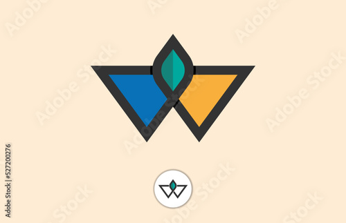 Letter w with leaf logo design