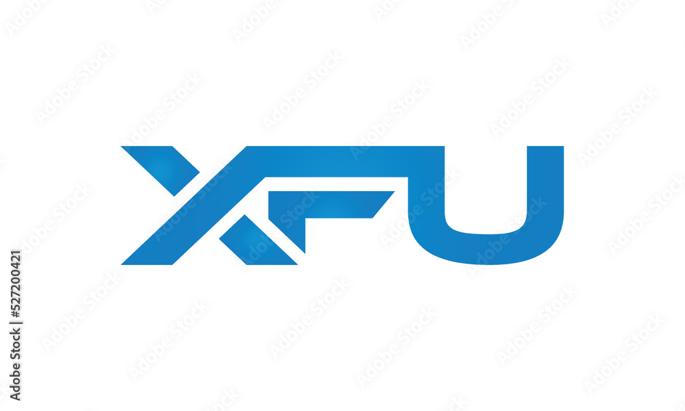 initial letters XFU linked monogram, creative modern lettermark logo design, connected letters typography logo icon vector illustration initial letters XFU linked monogram, creative modern lettermark logo design, connected letters typography logo icon vector illustration