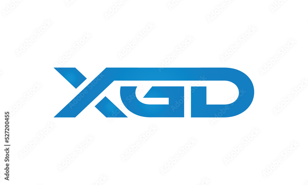 initial letters XGD linked monogram, creative modern lettermark logo design, connected letters typography logo icon vector illustration initial letters XGD linked monogram, creative modern lettermark logo design, connected letters typography logo icon vector illustration