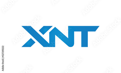 initial letters XNT linked monogram, creative modern lettermark logo design, connected letters typography logo icon vector illustration