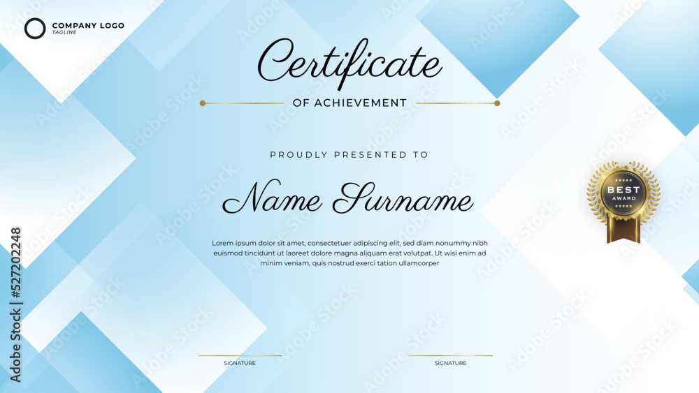 Blue Professional diploma certificate template in premium style - obrazy, fototapety, plakaty 