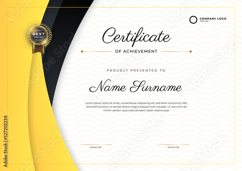 Professional diploma certificate template in premium style