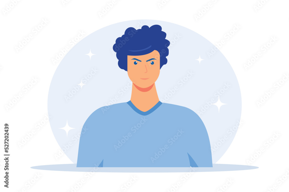 Company employee ID photo. Driver licence, social media avatar, passport design element. Male character icon, young man with beard portrait.flat vector modern illustration Company employee ID photo. Driver licence, social media avatar, passport design element. Male character icon, young man with beard portrait.flat vector modern illustration