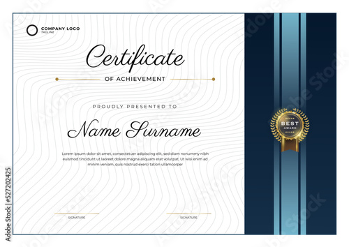Official diploma certificate template in premium style