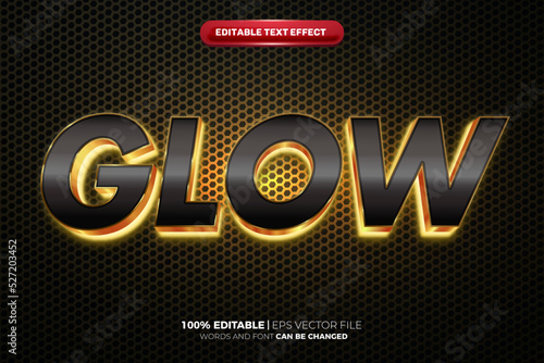 gold black glow cinematic 3d editable text effect