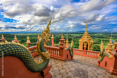 Background of major tourist attractions in Lampang Province (Wat Doi Prachan Mae Tha), there are beautiful old sanctuaries and high mountain scenery.