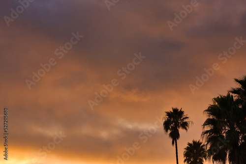 Passing winter storm at sunset in Montecito California © L. Paul Mann