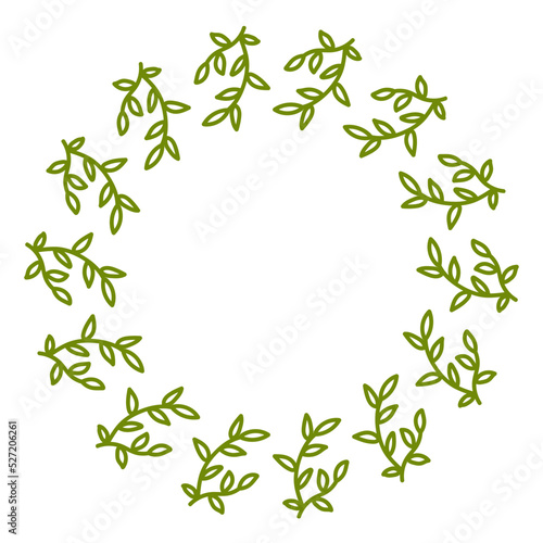 Fresh Green Leaves Wreath Frame