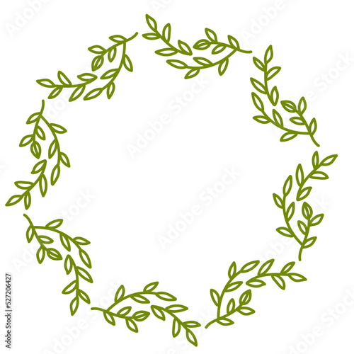 Fresh Green Leaves Wreath Frame