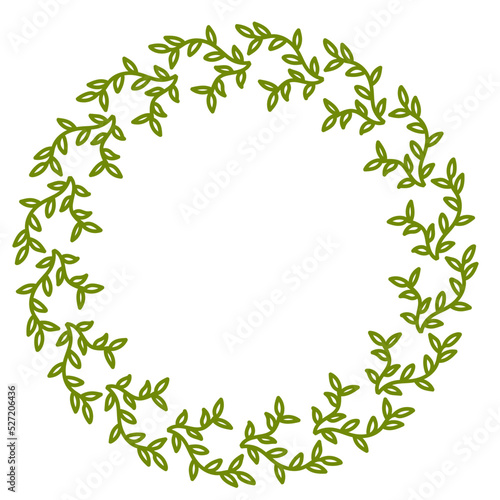Fresh Green Leaves Wreath Frame