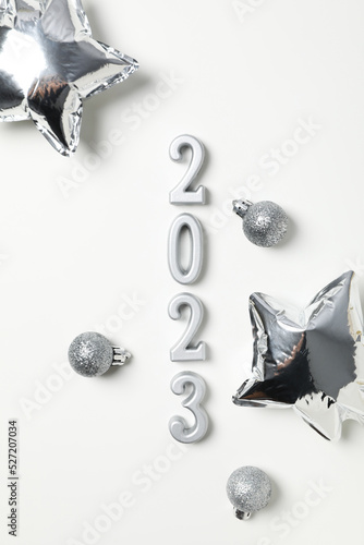 Fototapeta Naklejka Na Ścianę i Meble -  Concept of Happy New Year 2023, Happy New Year composition