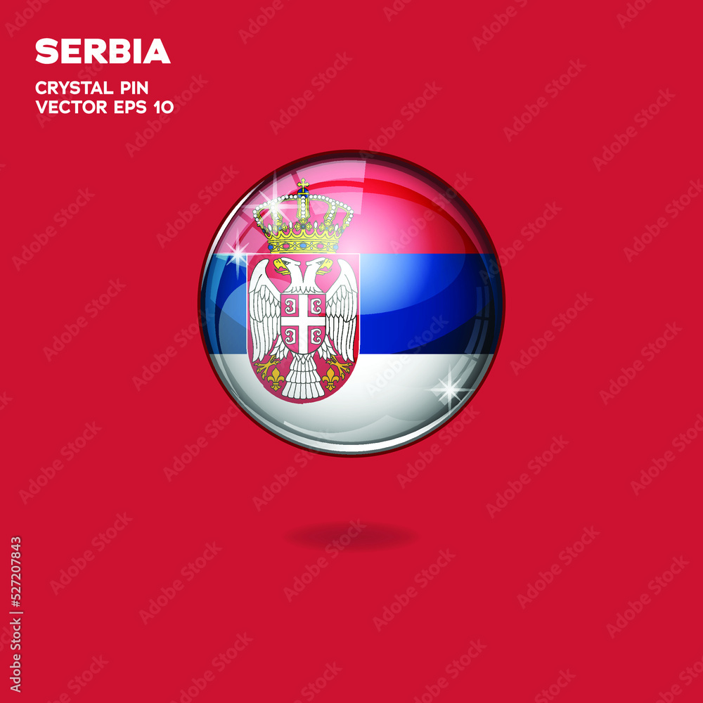 Serbia Flag 3D Buttons Serbia Flag 3D Buttons