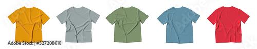 Photographie Short sleeves t-shirt mock ups. Unisex colored t-shirt mock ups.