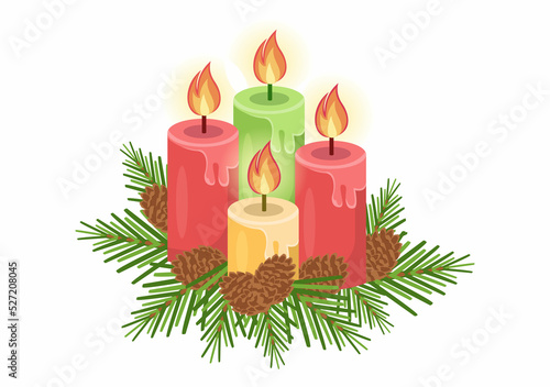 First Sunday of Advent or the Beginning of a New Church Year Which Takes Place on November 27 in Template Hand Drawn Cartoon Flat Illustration