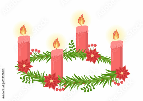 First Sunday of Advent or the Beginning of a New Church Year Which Takes Place on November 27 in Template Hand Drawn Cartoon Flat Illustration