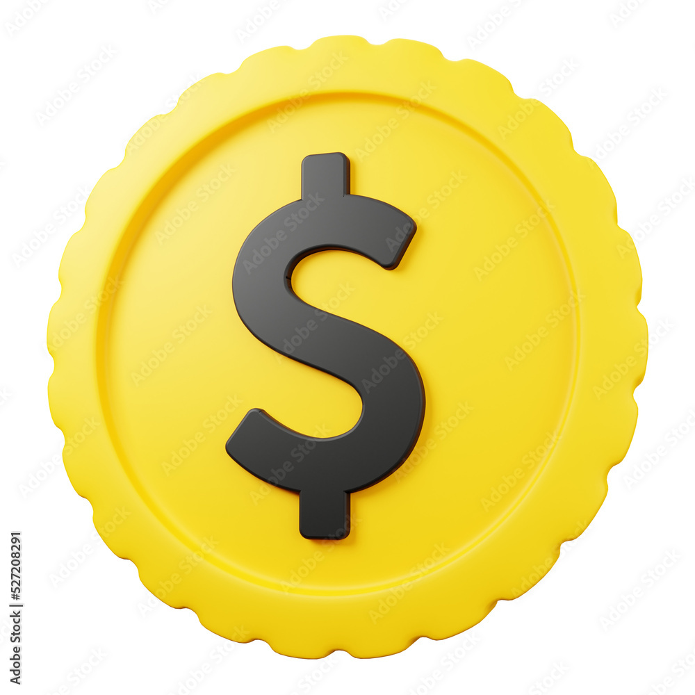 dollar coin 3d icon illustration dollar coin 3d icon illustration