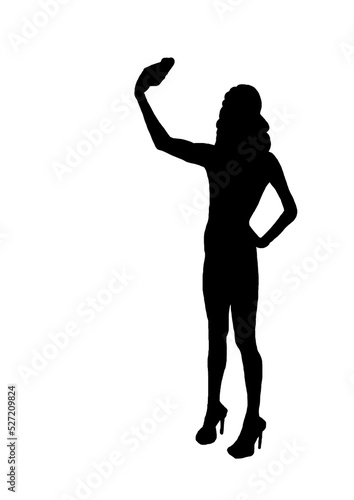 selfie réseau sociaux photo silhouette dame