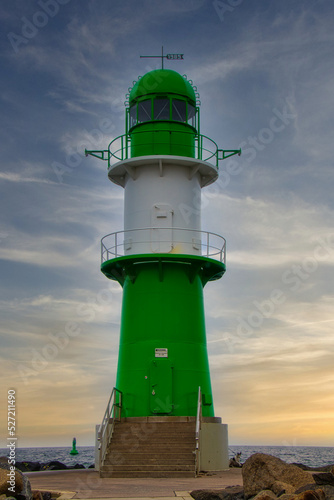 Ostsee - Meer - Warnemünde - Seascape - Beach - Sunset - Baltic Sea Vacation Coast - Tourism -Holiday - Background - Sunrise over sea - High quality photo