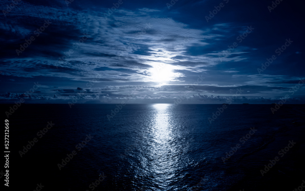 Moonlight in ocean landscape. Moonlight in ocean landscape.