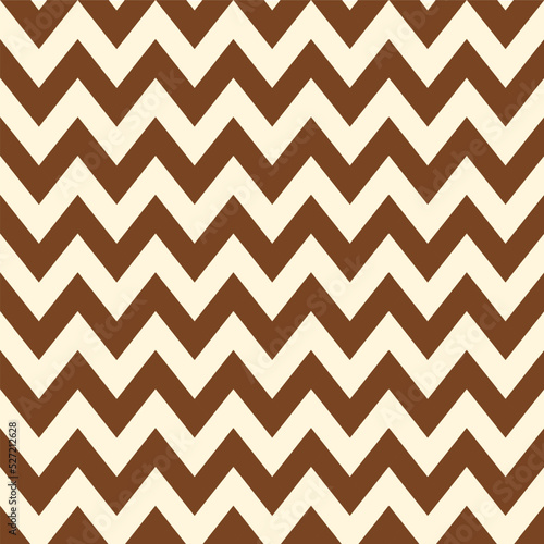 Brown and cream color of zigzag pattern. Paper, cloth, fabric, cloth, dress, napkin, cover, bed printing, gift, present or wrap. Hugge, winter, calm, warm, relax concept, background. 