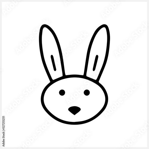 Doodle rabbit icon isolated. Hand drawn art line. Sketch vector stok illustration. EPS 10