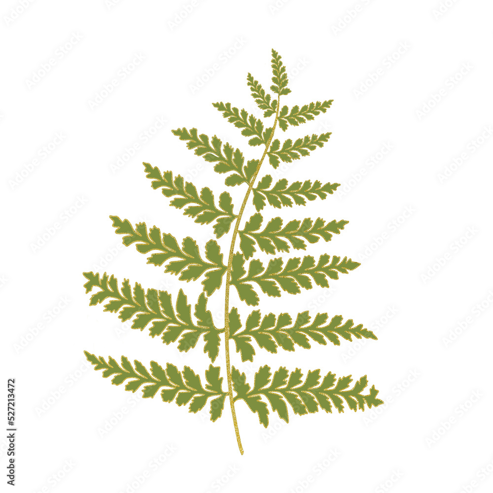 Green leaves with golden line border. Green leaves with golden line border.