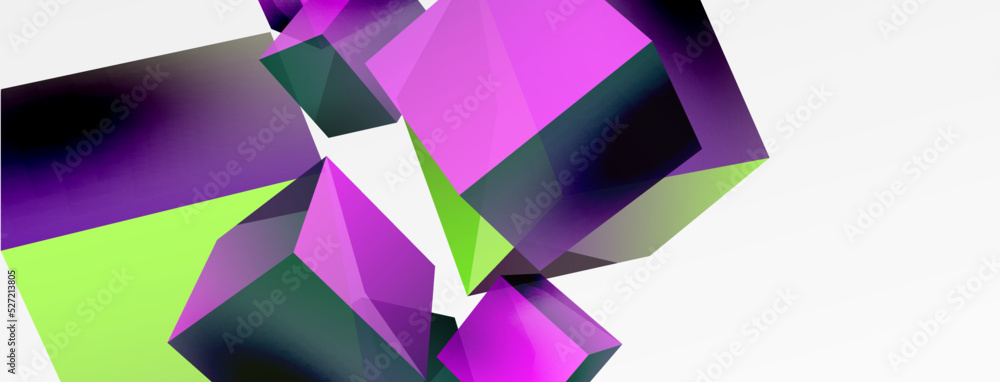3d cubes vector abstract background. Composition of 3d square shaped basic geometric elements. Trendy techno business template for wallpaper, banner, background or landing 3d cubes vector abstract background. Composition of 3d square shaped basic geometric elements. Trendy techno business template for wallpaper, banner, background or landing
