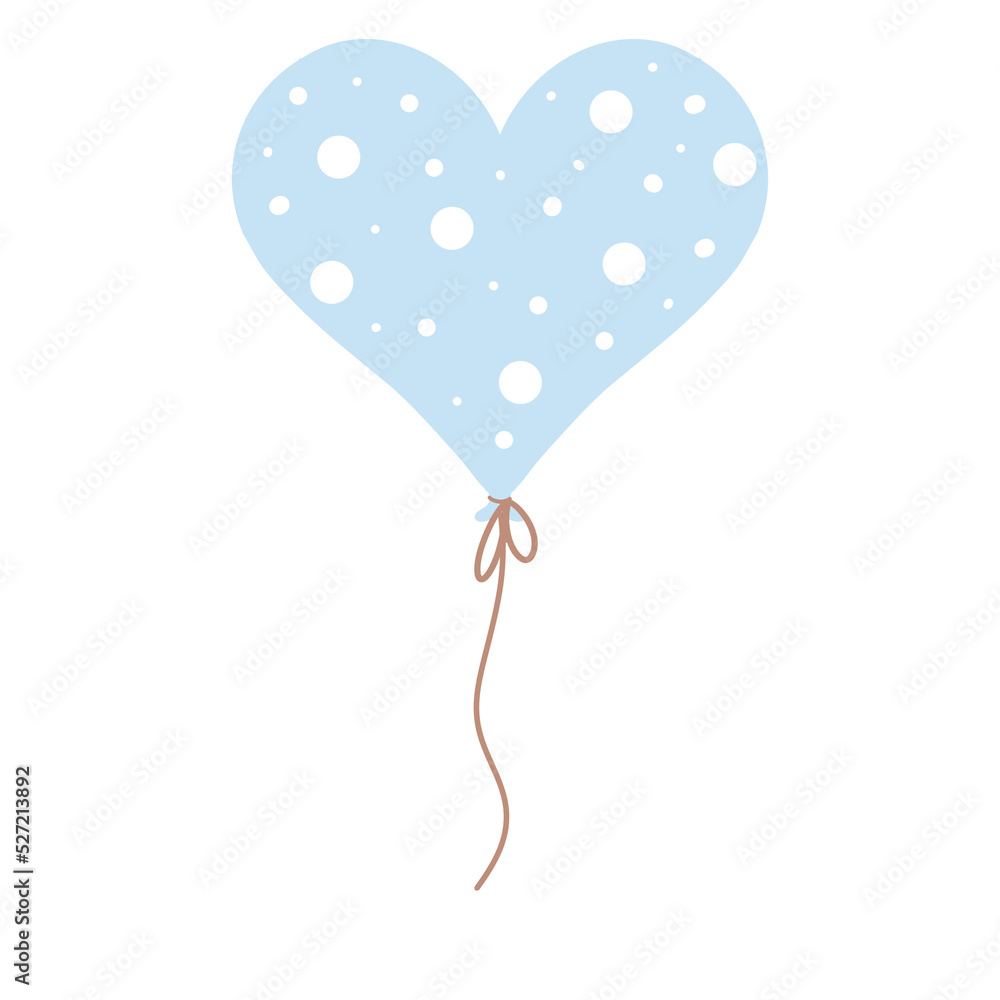 Blue balloon heart shape.