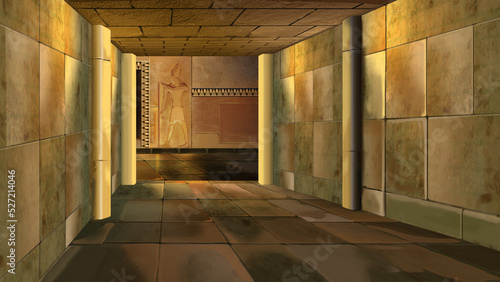 Pharaoh tomb in ancient Egypt illustration