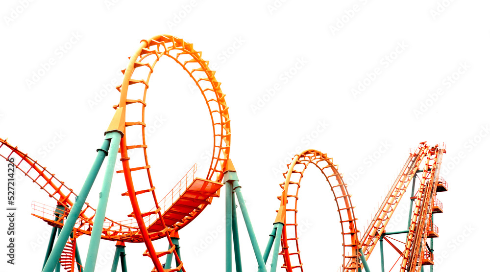 Roller coaster on white background Stock Photo | Adobe Stock