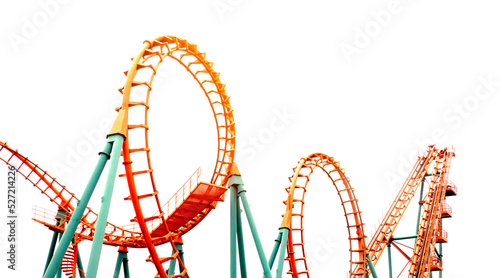 Fototapeta Naklejka Na Ścianę i Meble -  Roller coaster on white background