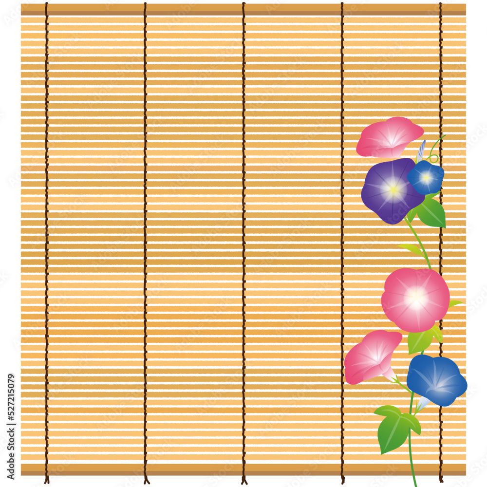 すだれと朝顔のイラスト素材 Stock Vector | Adobe Stock