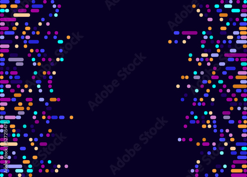 Abstractly arranged dots on blue background.