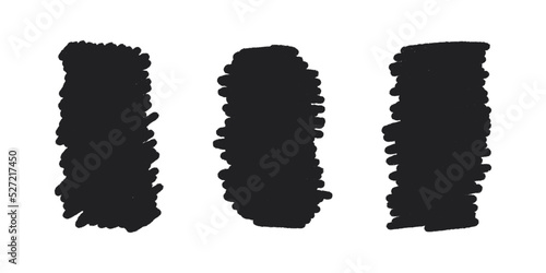 Hand drawn ink brush blob shape set for social media stories. Quote minimalist frame blank template set. Isolated text box. Empty scribble speech bubble blobs. Vector illustration on white background.