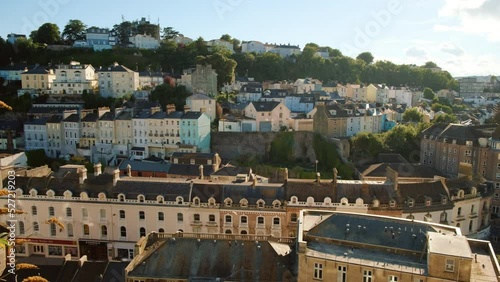 Establishing view of the picturesque seaside resort of Torquay, in Devon, England, UK, one of the most popular summer destinations photo