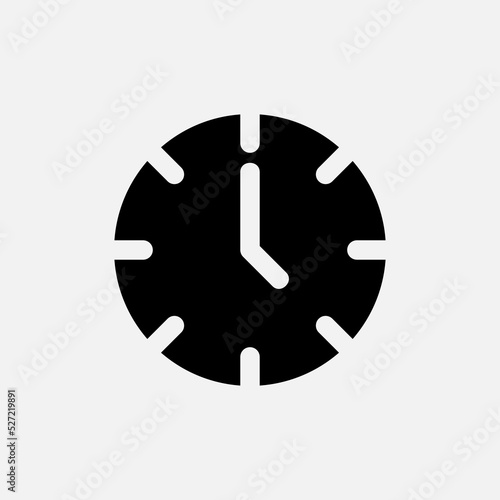 Time icon in solid style about user interface, use for website mobile app presentation