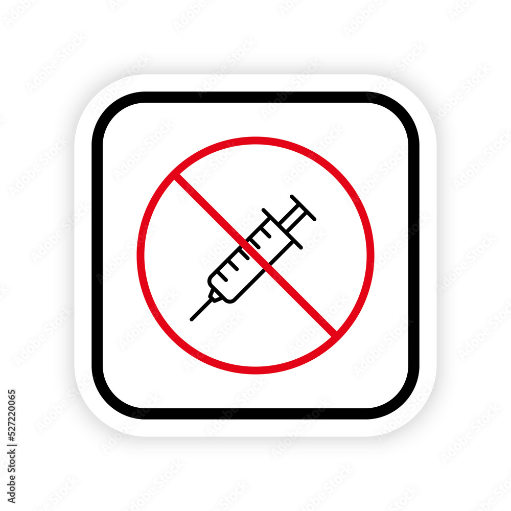 Syringe Drug Black Line Ban Icon. Narcotic Inject Forbidden Outline Pictogram. Anti Vax Against Vaccination Red Stop Symbol. Non Drugs Syringe Sign. Doping Prohibited. Isolated Vector Illustration Syringe Drug Black Line Ban Icon. Narcotic Inject Forbidden Outline Pictogram. Anti Vax Against Vaccination Red Stop Symbol. Non Drugs Syringe Sign. Doping Prohibited. Isolated Vector Illustration