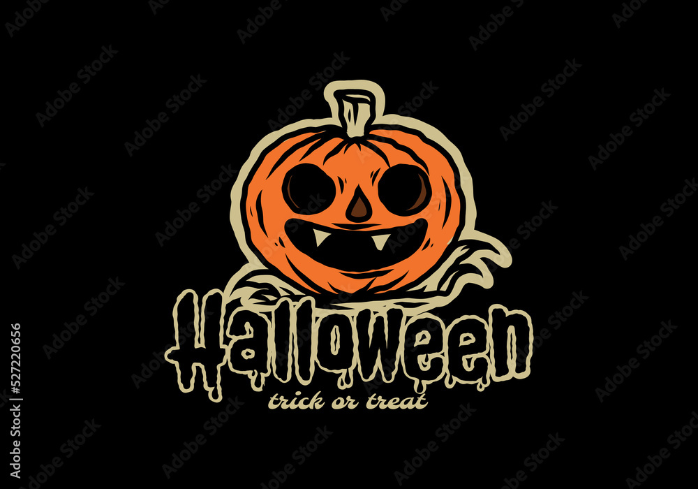 Scary halloween illustration design trick or treat Scary halloween illustration design trick or treat