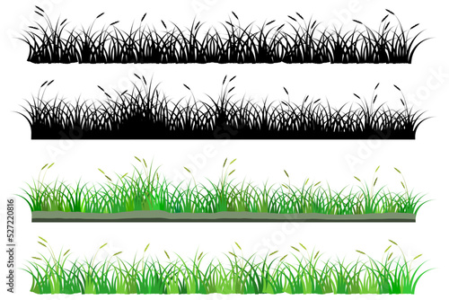 reeds grass set. long grass